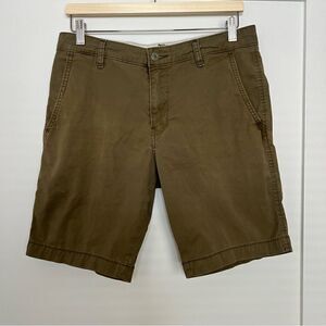 Levi’s Mens Shorts 30x9.5 Green Khaki XX Chino Stretch Flat Front Cotton 9''